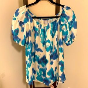 Silk blouse with puffy sleeves